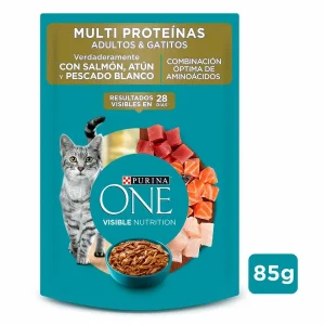 Purina One Gatos Multiproteina Adlt-Gatitos Salmon 85 Grs